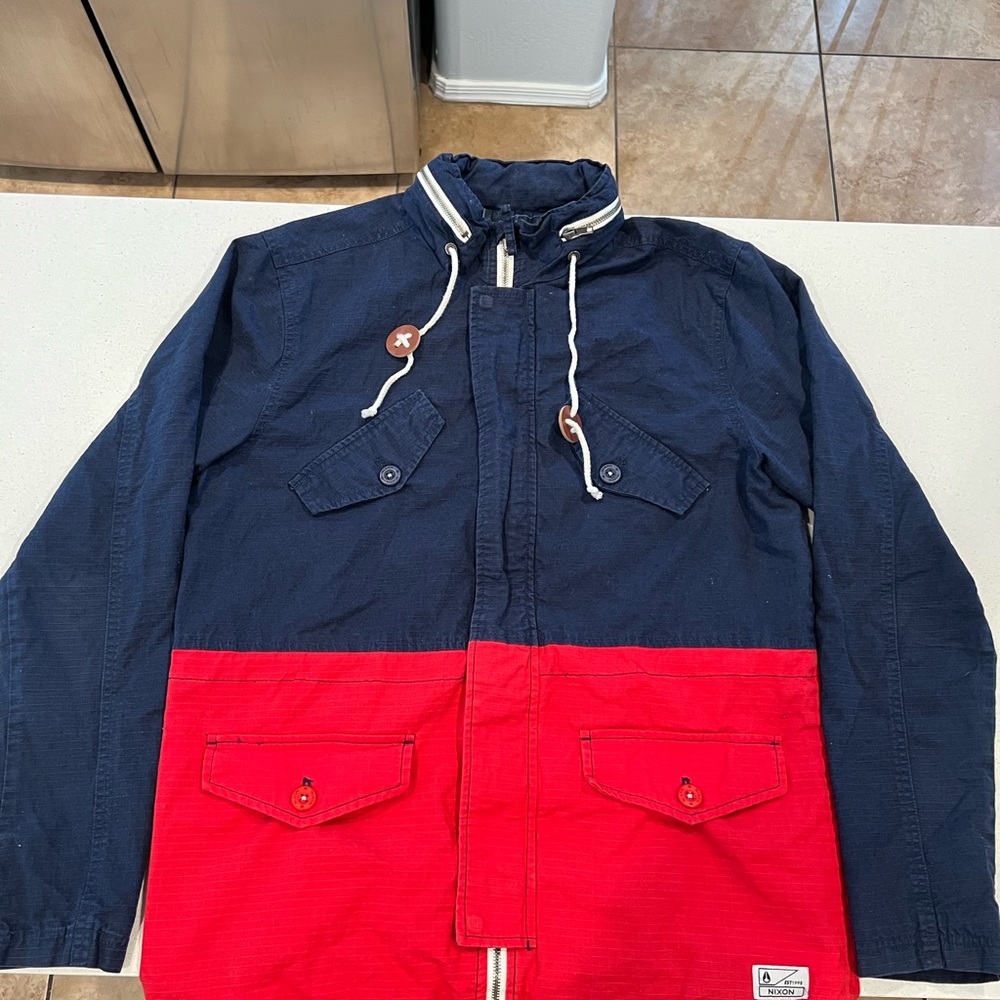 Nixon Navy and Red Military Jacket
